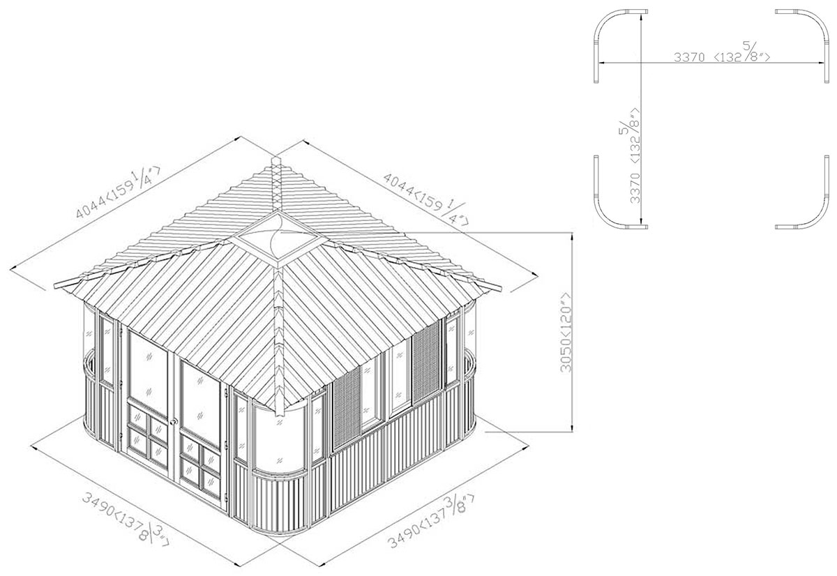 gazebo elevation drawing