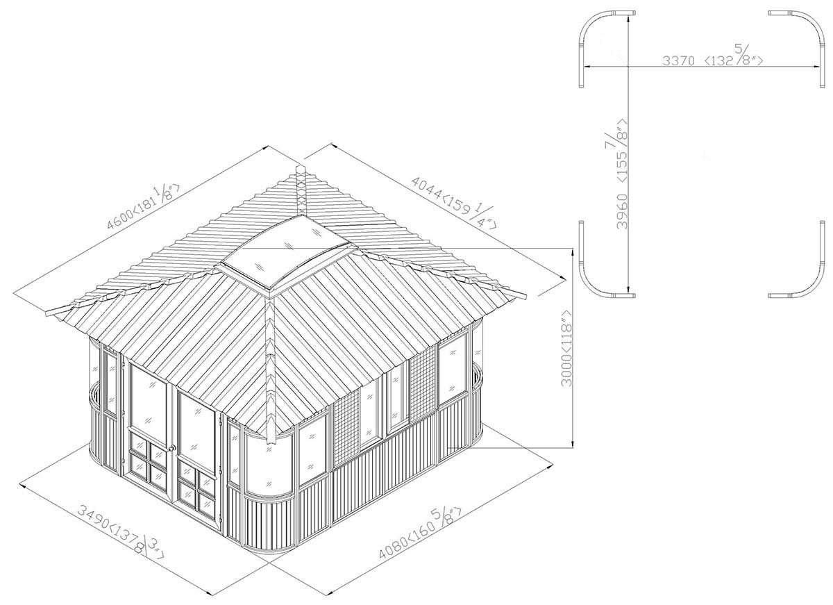 gazebo elevation drawing