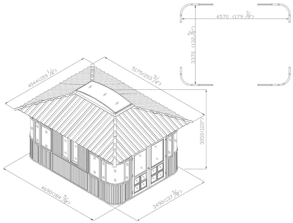 gazebo elevation drawing