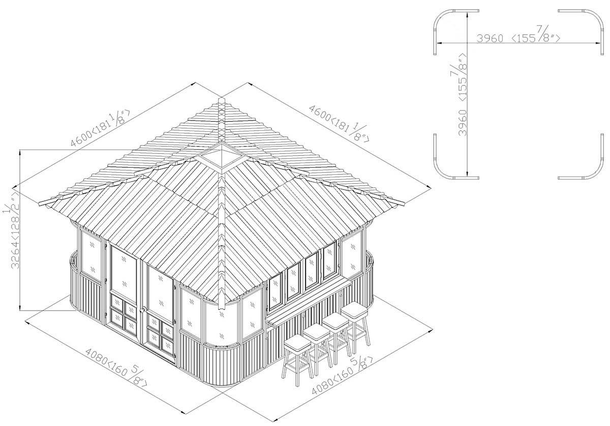 gazebo elevation drawing