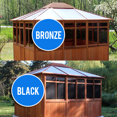 gazebo black privacy window